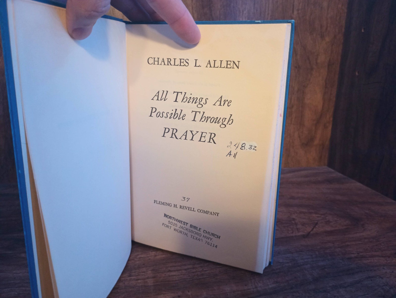 All Things Are Possible Through Prayer – Charles L. Allen (1978, HC, Ex-Library)