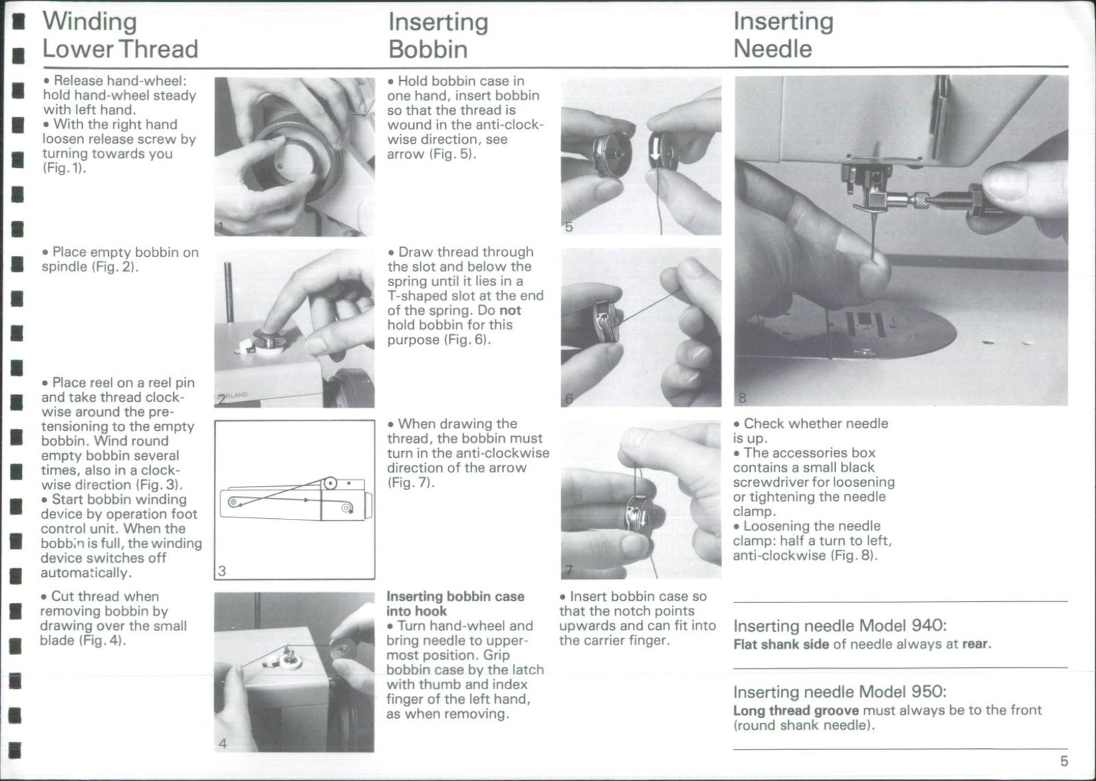 BERNINA 940 950 Favorit Industrial Instruction Manual – WIRE-LOCK BOUND – JACKET