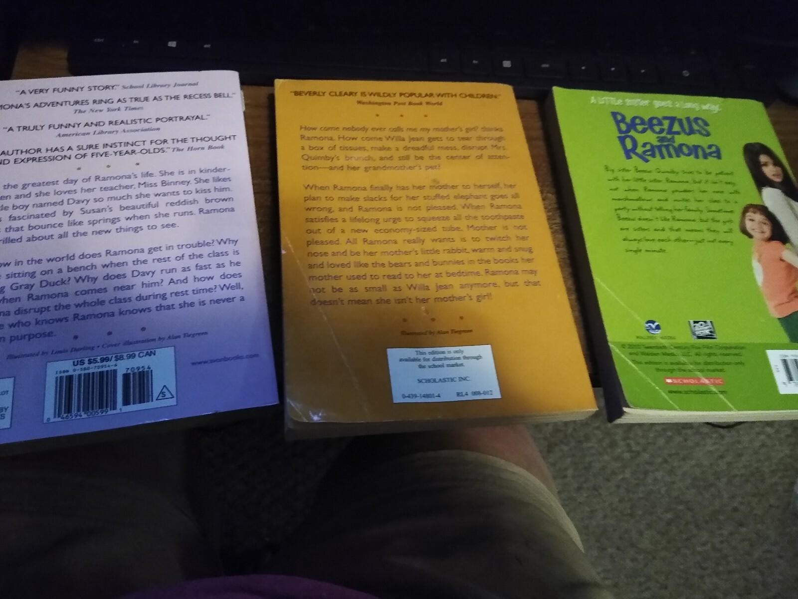 Books from Romona Series by Beverly Cleary U Pick 3.00 ea, 4.00 shipping no mat