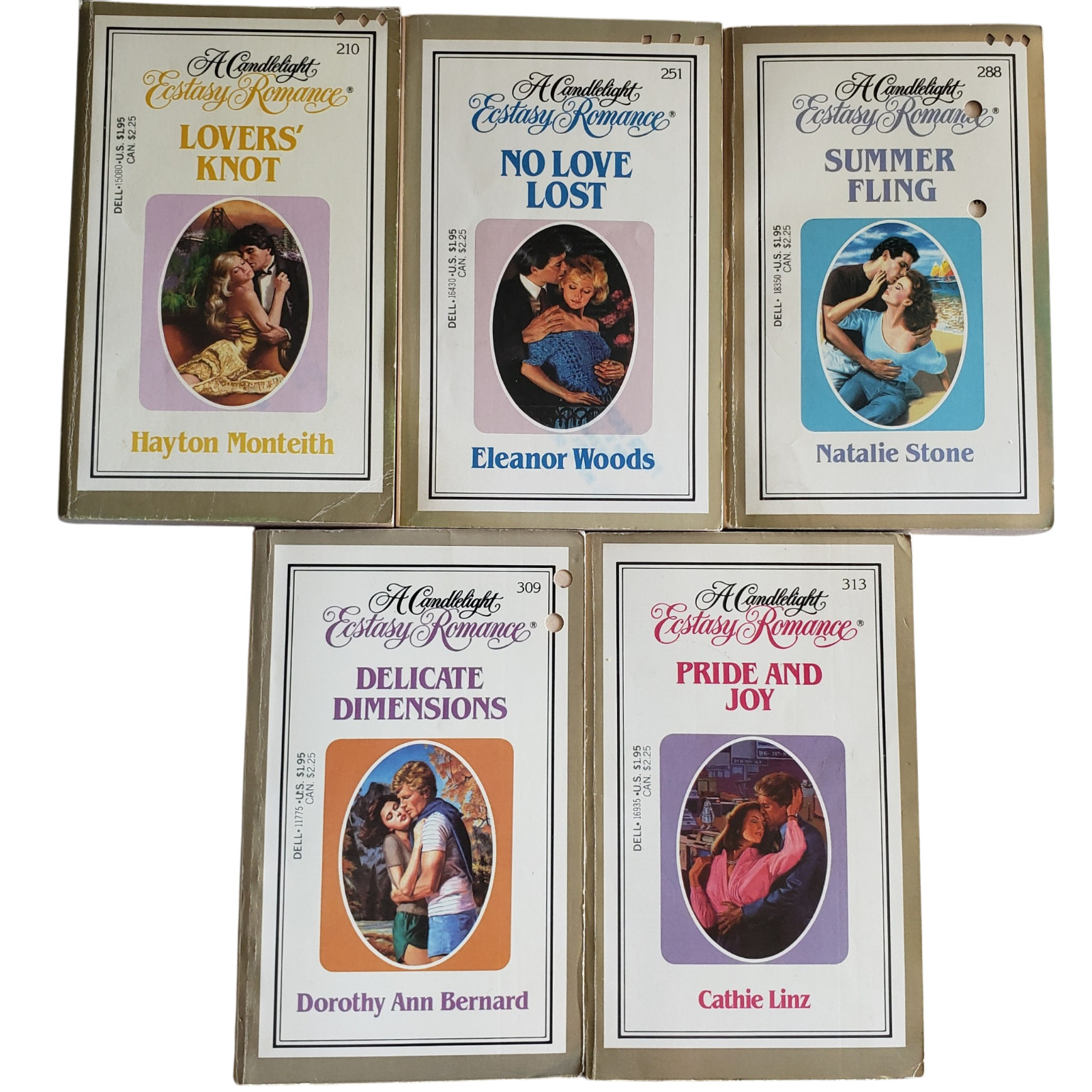 Candlelight Ecstasy Romance Paperback Book Lot of 13 Mixed #22-313 Vintage Dell