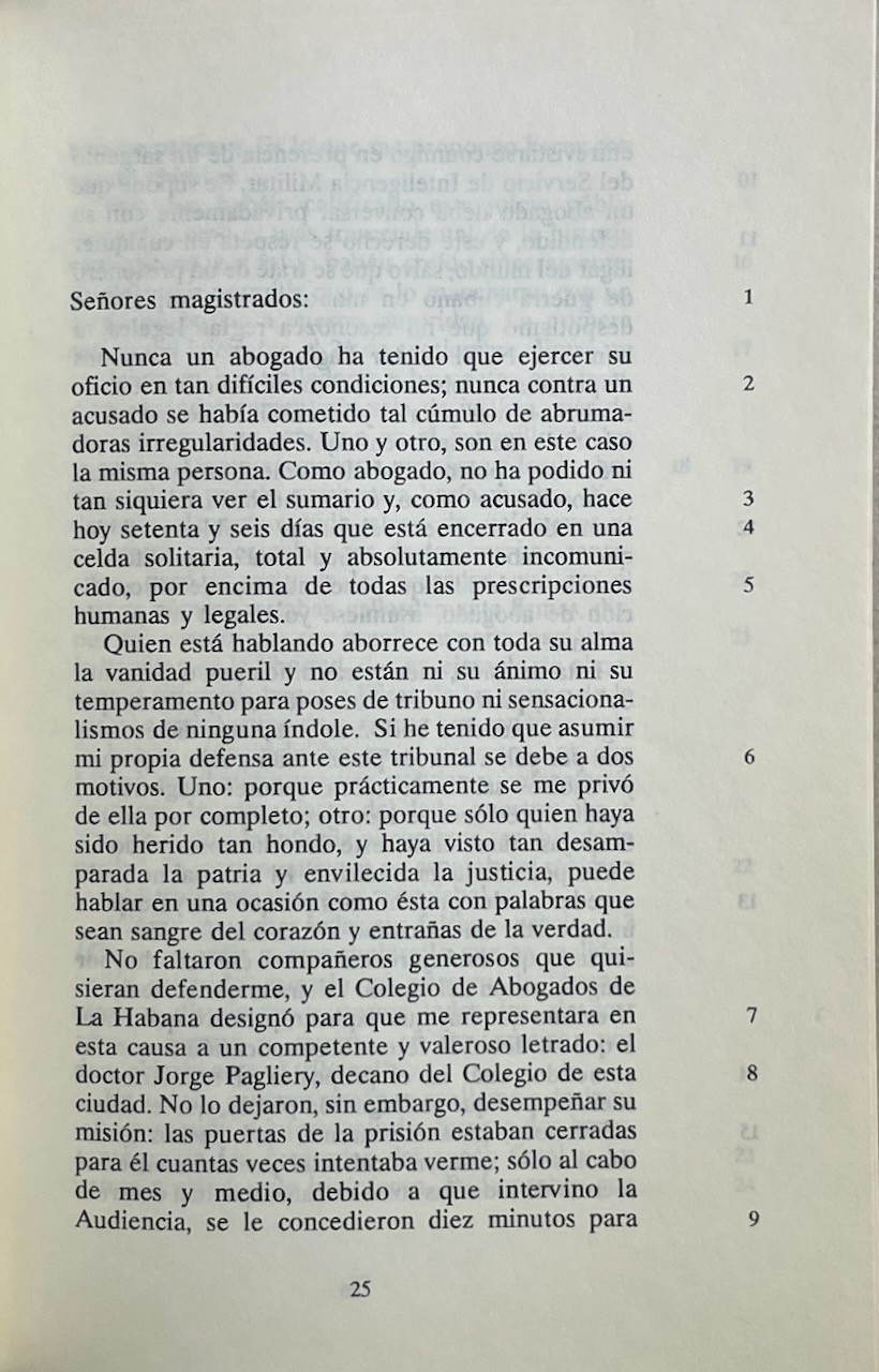 Fidel Castro, La Historia Me Absolvera / edicion anotada (Cuba, 1993) pb