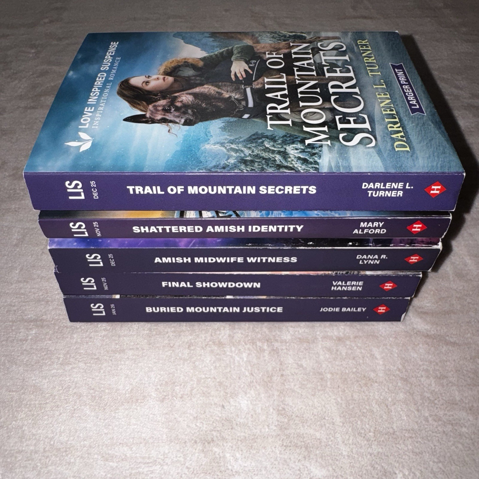 5 Love Inspired Suspense Paperback Book Amish K-9 Mystery Romance Larger Print