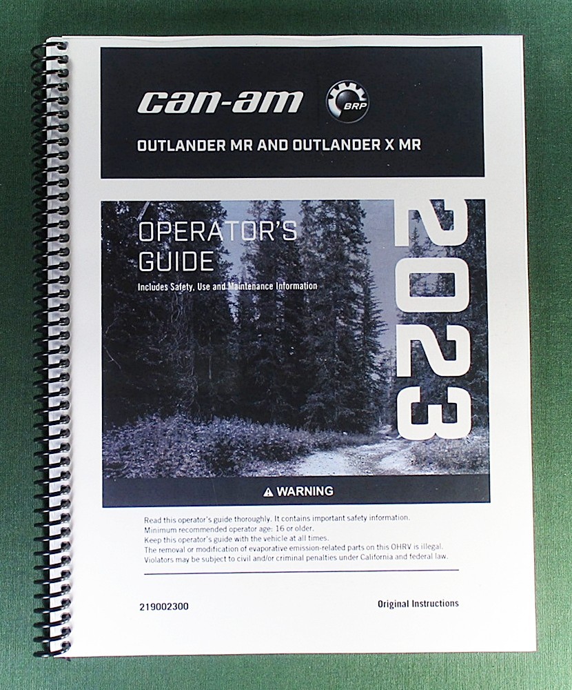 2023 Can-Am Outlander 570 X MR Owner’s Manual: 252 Pages & Protective Covers