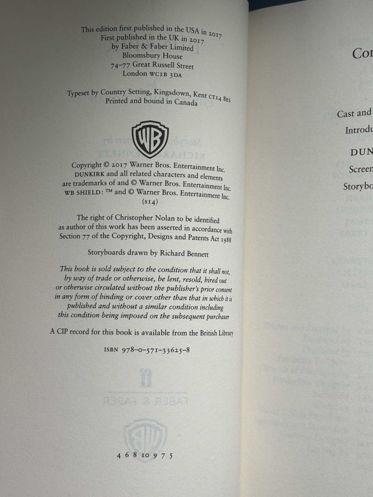 Dunkirk Screenplay & Selected Storyboards by Christopher Nolan F&F Paperback NEW