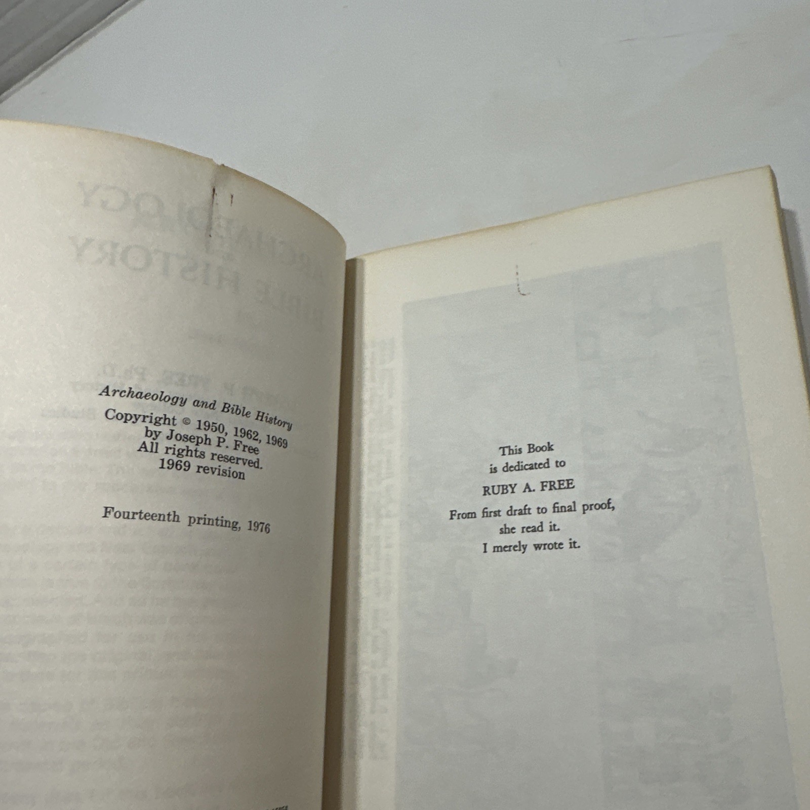 Archaeology and Bible History by Joseph P. Free 1969 Revision 14th Print 1976 PB