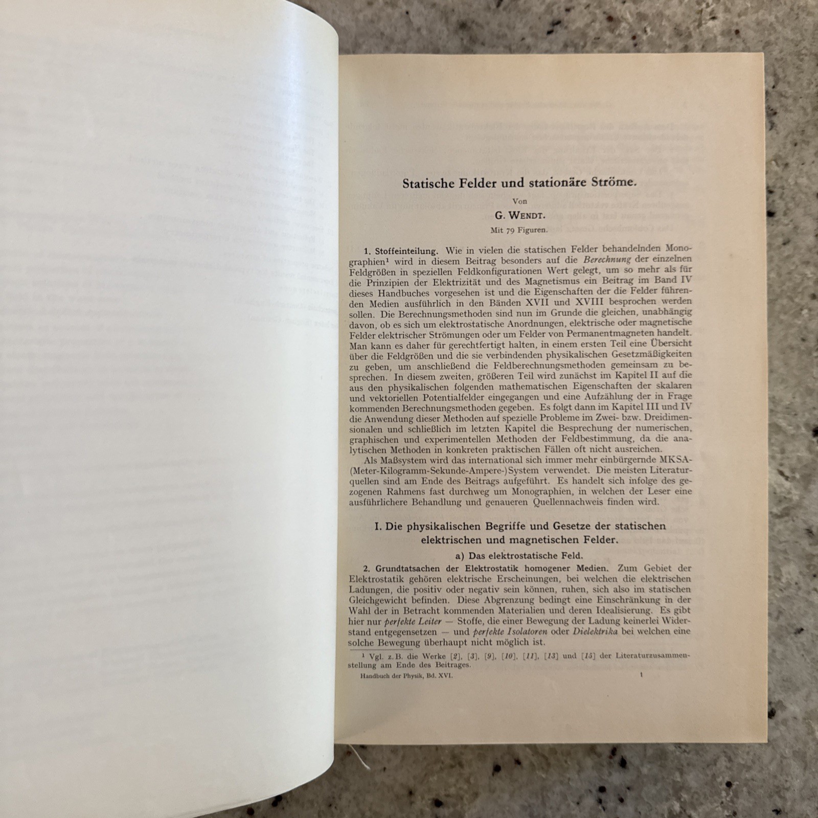 Vintage 1958 Springer Physics XVI: Electric Fields & Waves, Flügge HC Ger/Eng
