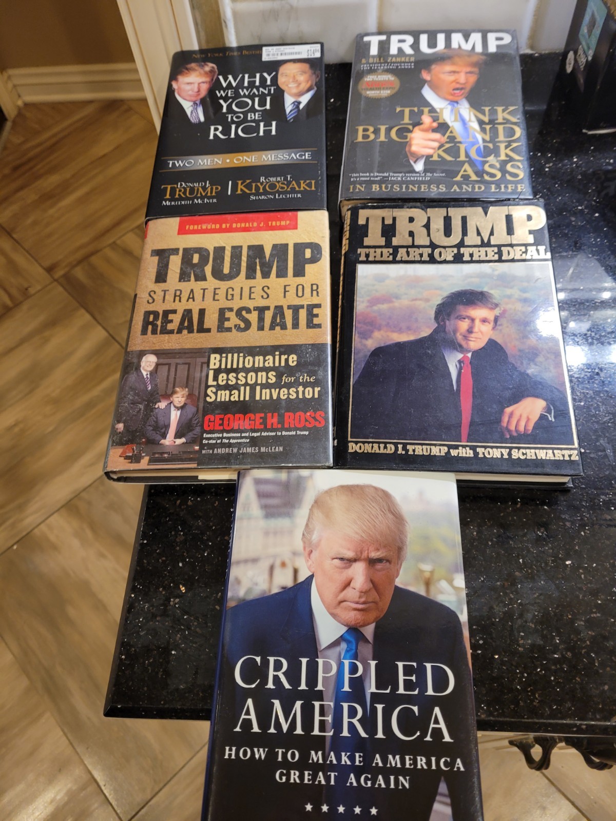 Donald Trump Book Lot of 5 HC & PB Art of the Deal Crippled America Rich