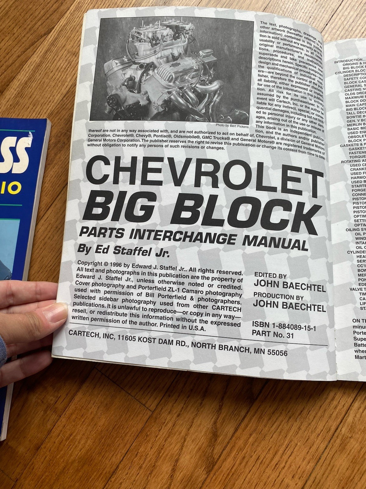 Cheverolet Big Block Parts Interchange Manual – Cartech – S.A.Design -Ed Staffel