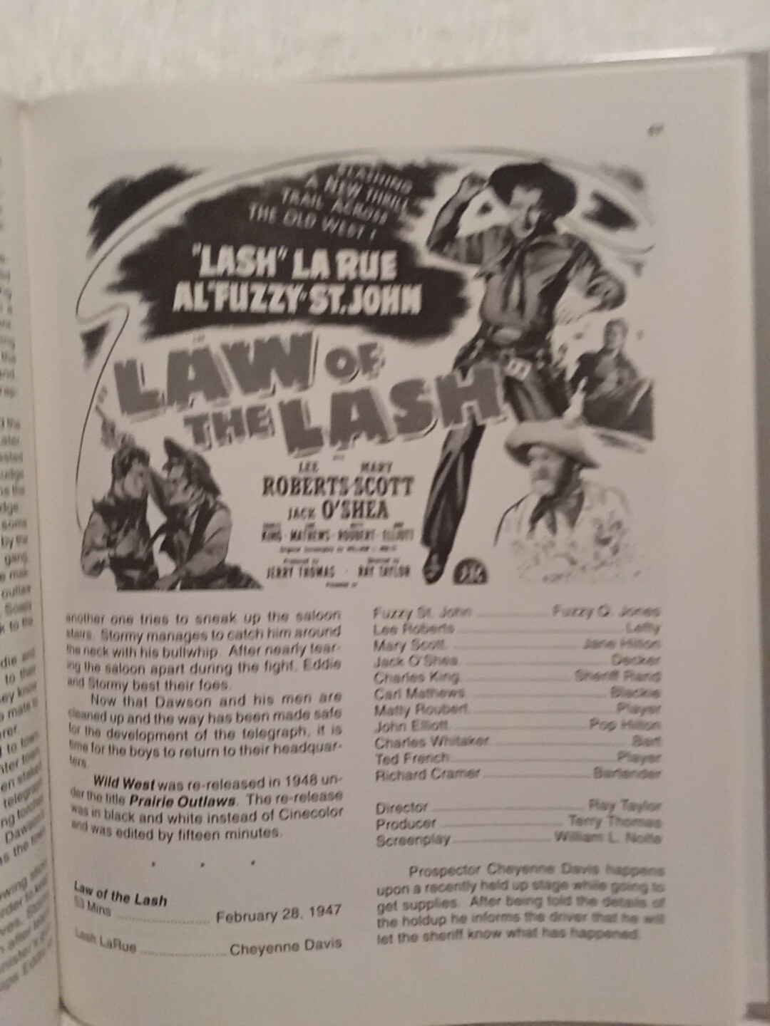 Lash LaRue King of the Bullwhip By Chuck Thornton & David Rothel HC Western Film
