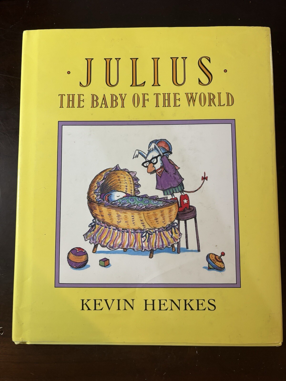 SIGNED! + cartoon drawing by Kevin Henkes, Julius The Baby of The World VG+/VG+