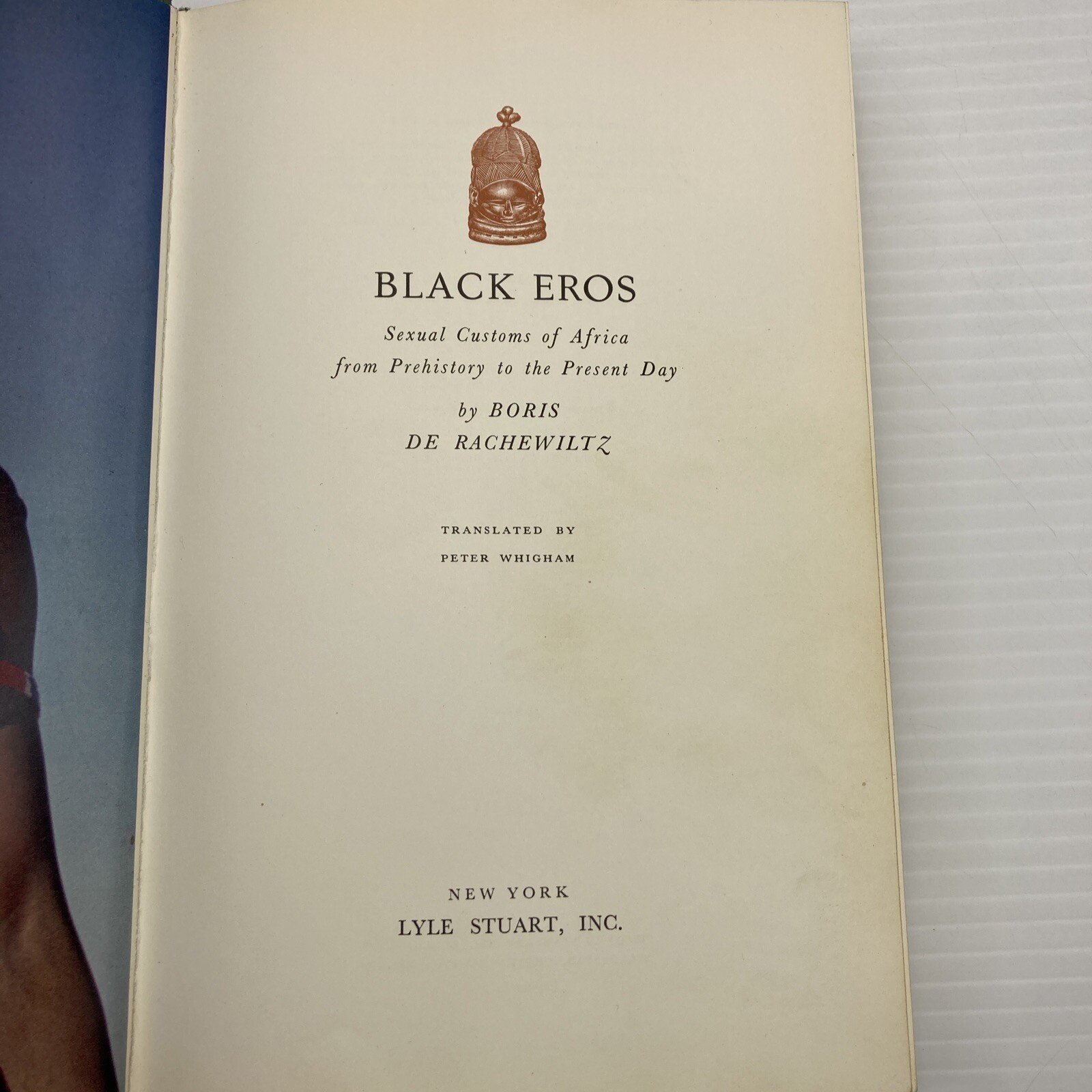 African Sexual Customs History Black Eros Boris de Rachewiltz 1964 HC Eroticism