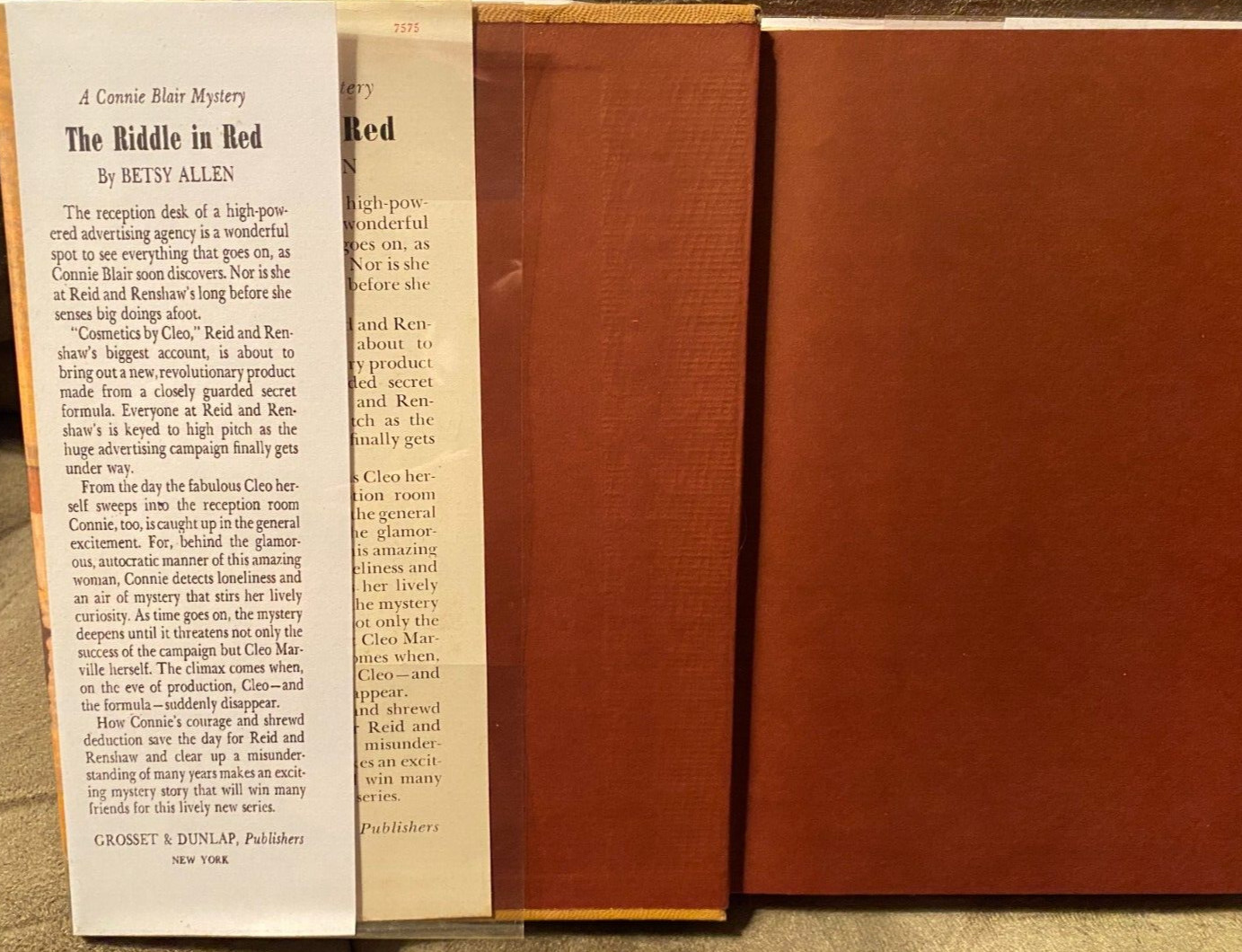 A CONNIE BLAIR MYSTERY THE RIDDLE IN RED BETSY ALLEN 1948 2 DUST JACKETS!