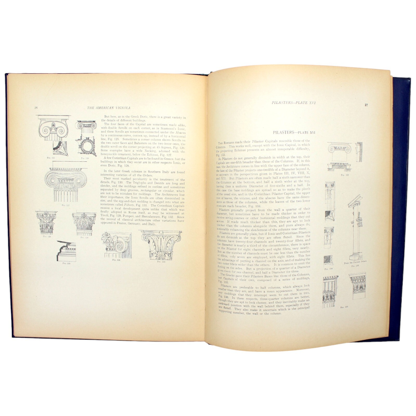 CLASSICAL ARCHITECTURE FIVER ORDERS 1924 WARE TUSCAN DORIC IONIC GREEK PLATES
