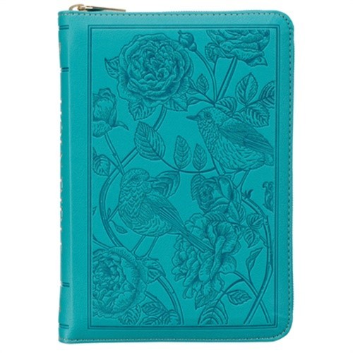 KJV Bible Compact Bible Faux Leather Teal W/Zipper (Leather / Fine Binding)