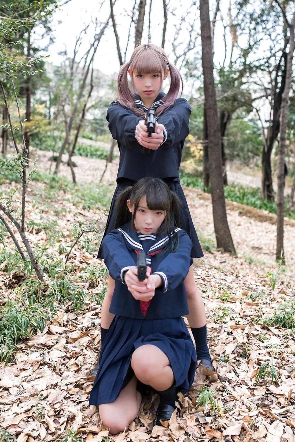 Photo Book TWINTAIL & MACHINE GUN Pigtails Uniform Cosplay Art 144×210mm 128p
