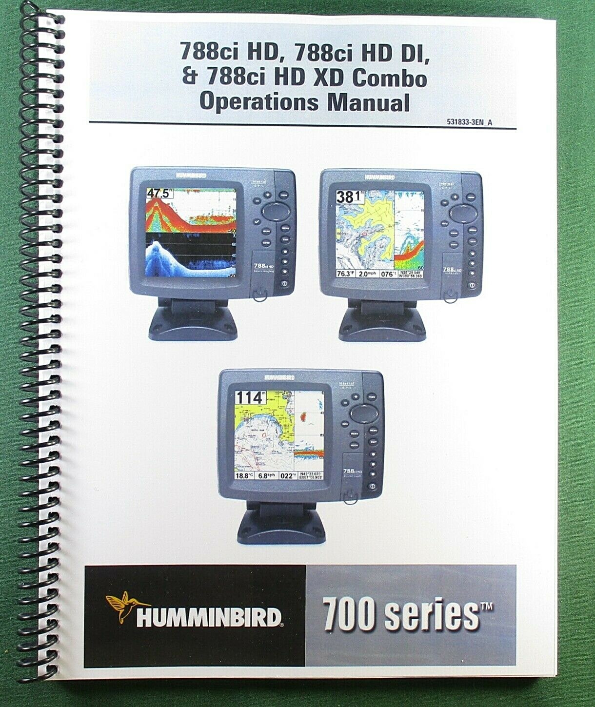 Humminbird 788ci HD DI XD Combo Instruction Manual: In Color & Protective Covers