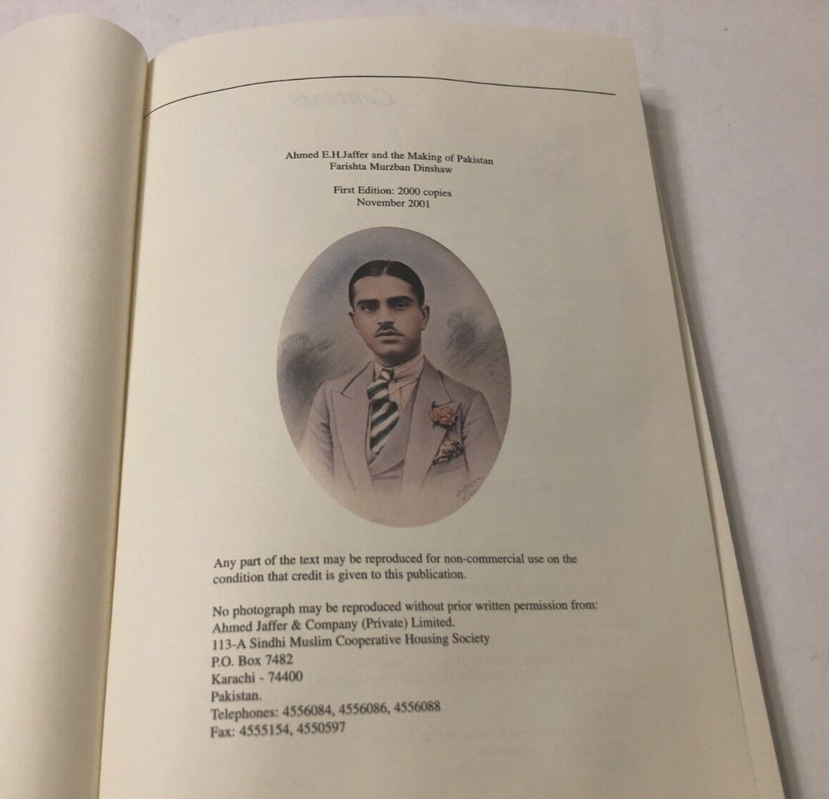 $25 Ahmed E.H. Jaffer Pakistan First Edition 2000 Copies Vintage Hardcover 2001