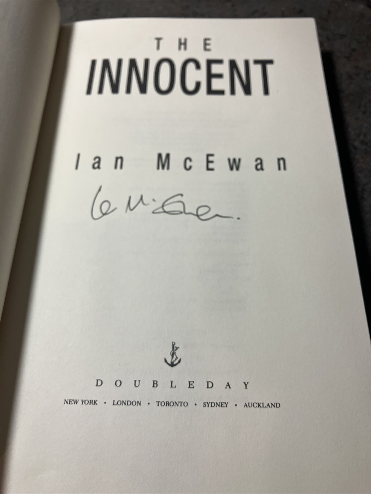 SIGNED- @53- THE INNOCENT – FIRST AMERICAN EDITION IAN MCEWAN HC DJ