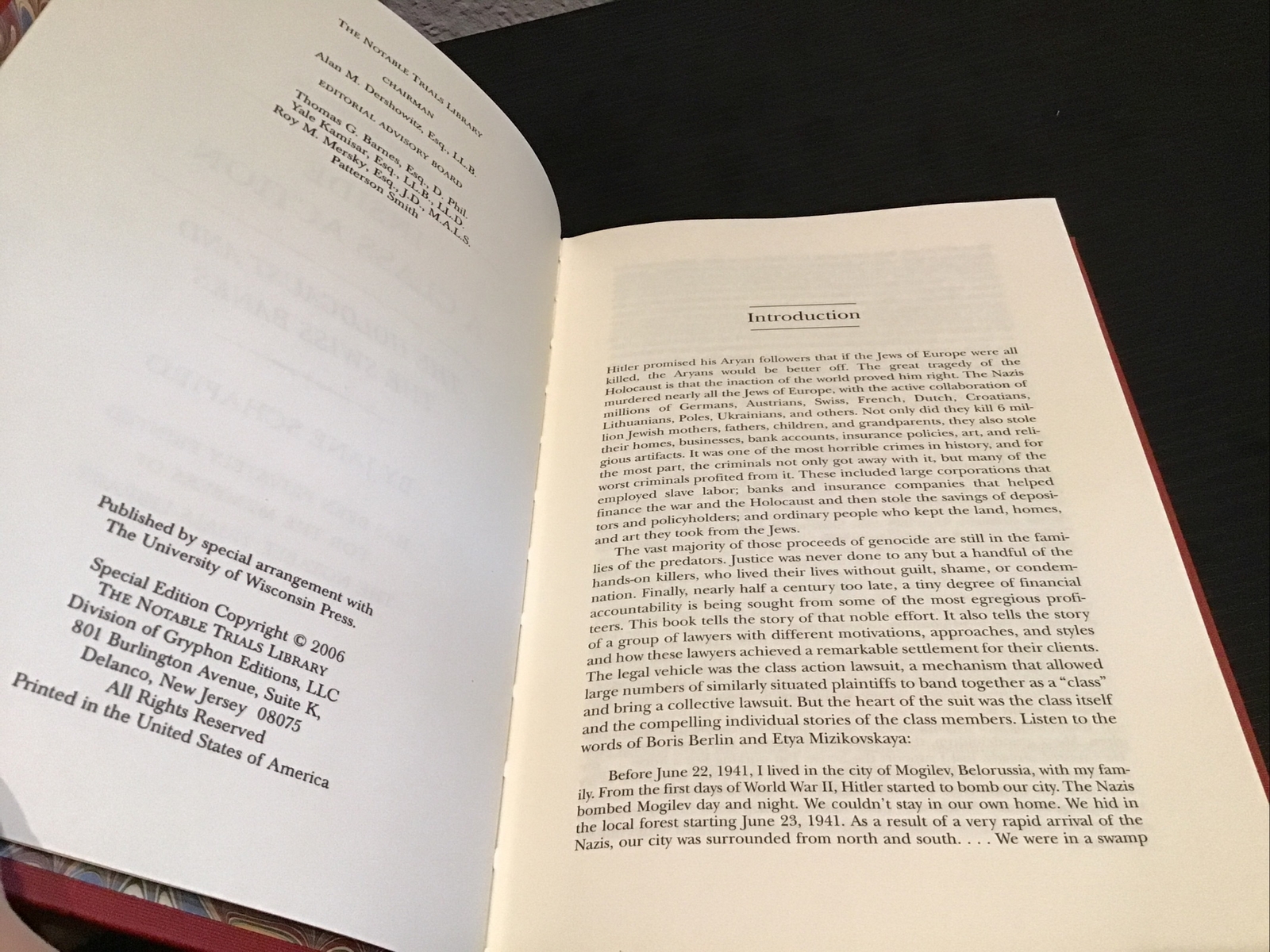 Inside a Class Action Schapiro Leather Book Notable Trials Library 2006 @d