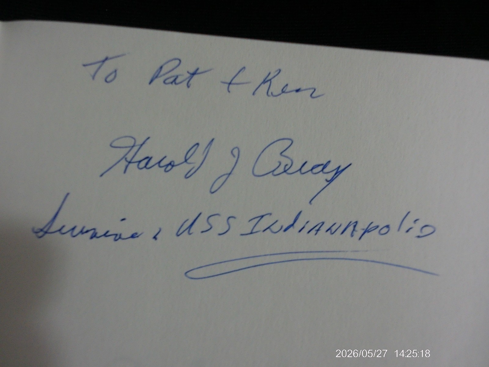 Only 317 Survived!: USS Indianapolis (CA-35) SIGNED BY LAST LIVING SURVIVOR