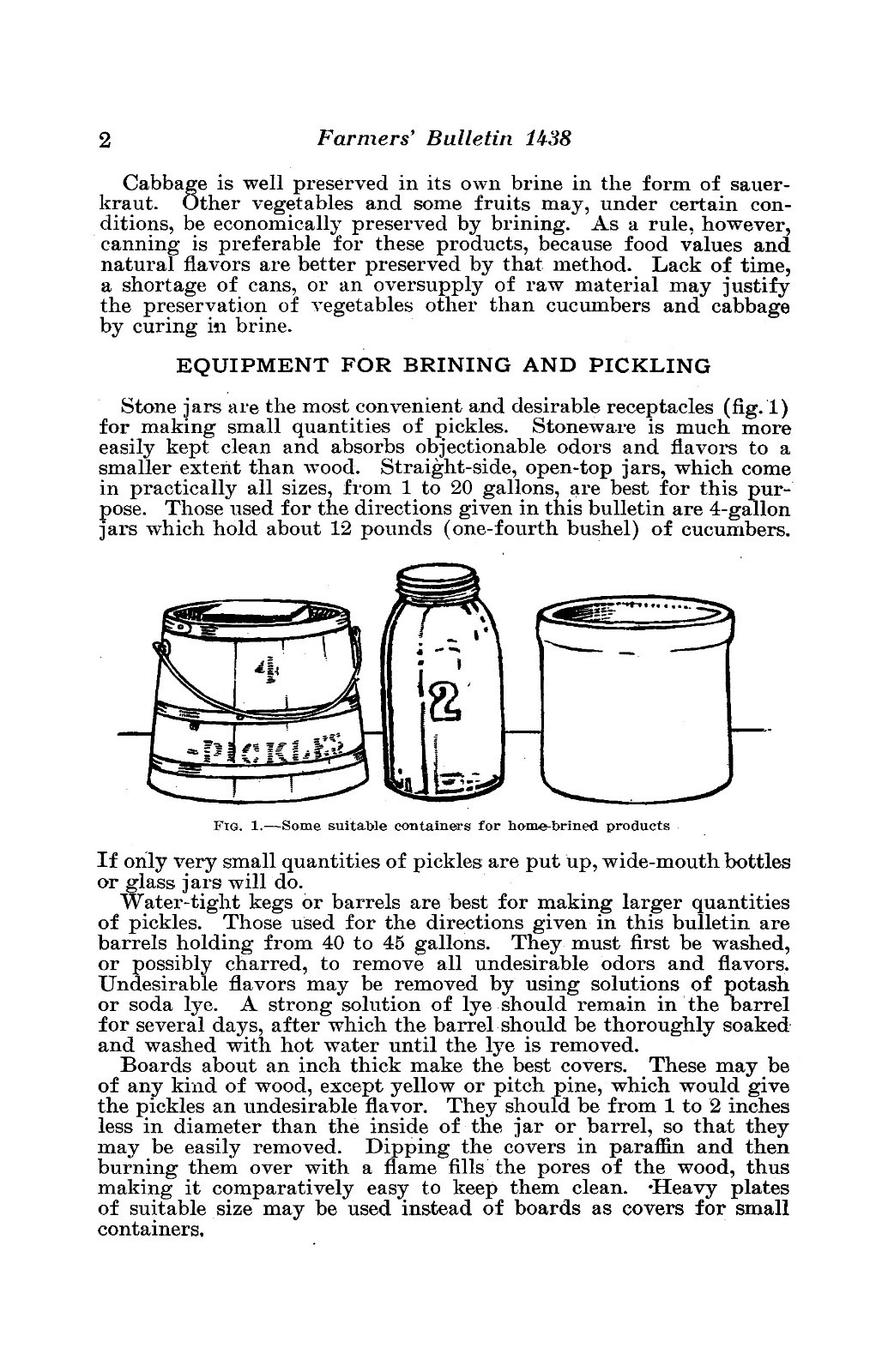 1924 Making Fermented Pickles USDA Farmers’ Bulletin No. 1438 Cook Book 18 Pages
