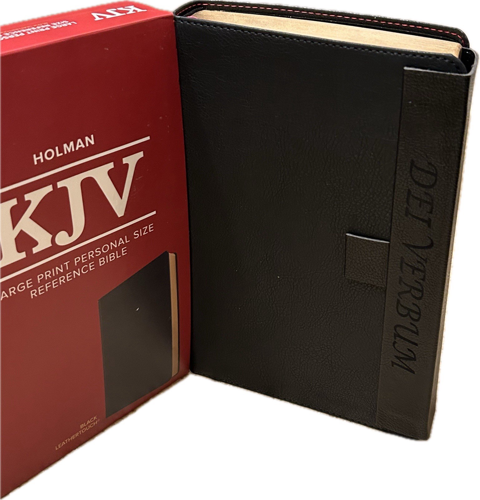 KJV MAGNETIC CLOSURE LARGE PRINT(11.25 Pt) Dei Verbum ENGRAVED Leathersoft Bible