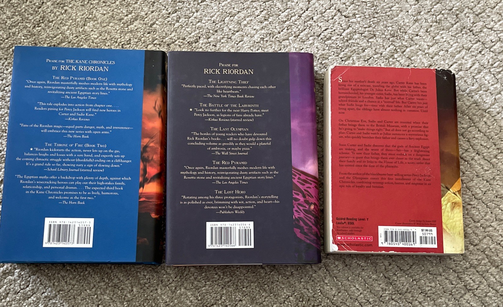 The KANE CHRONICLES Books HC/PB Complete Set 1-3 Rick Riordan