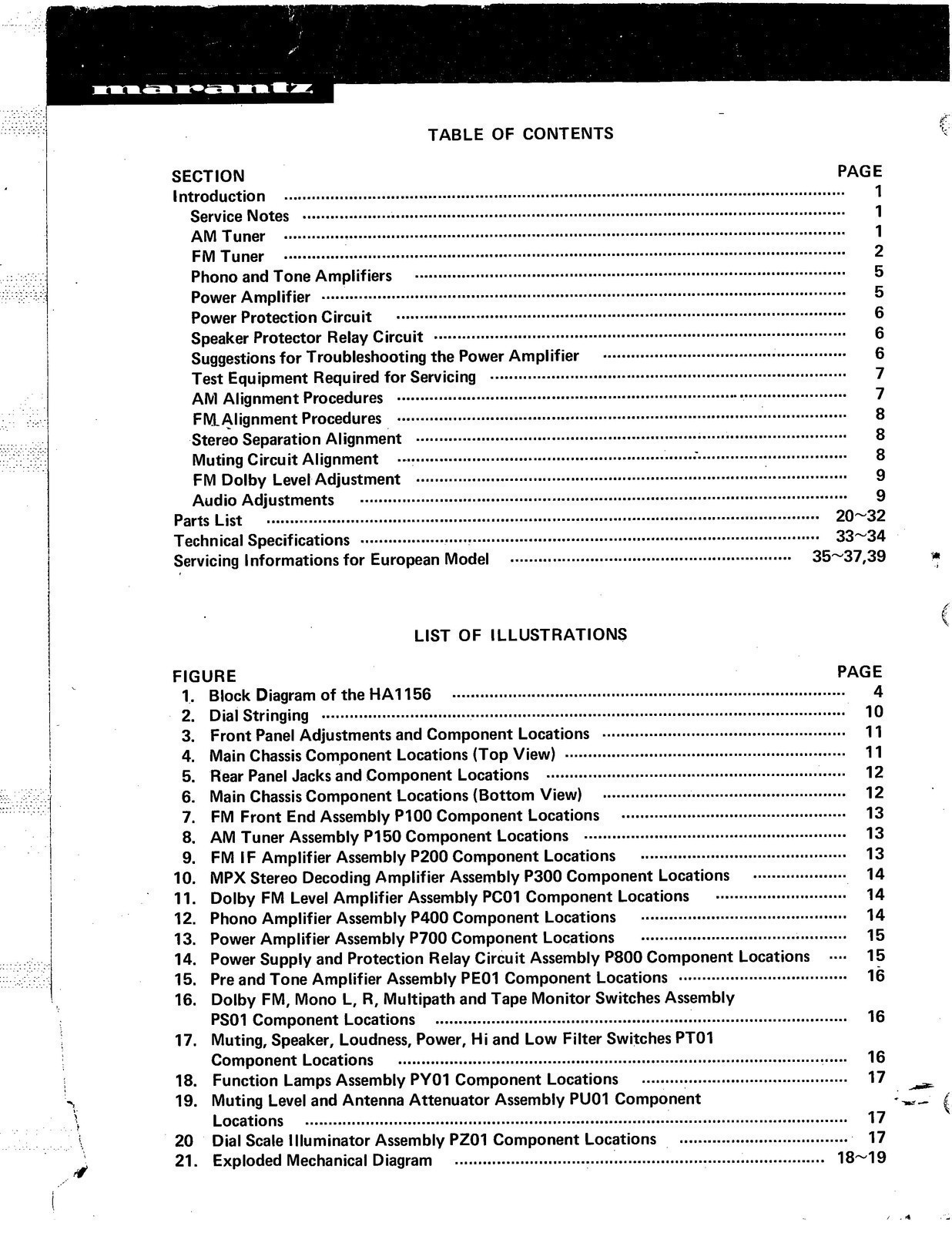 MARANTZ 2275 Receiver Service Manual STEEL BINDING – PROTECTIVE FRONT & BACK
