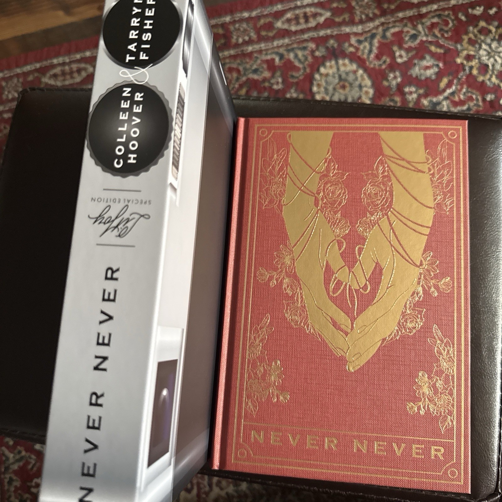 SIGNED Colleen Hoover Never Never complete with Tarryn Fisher Litjoy HC Edition