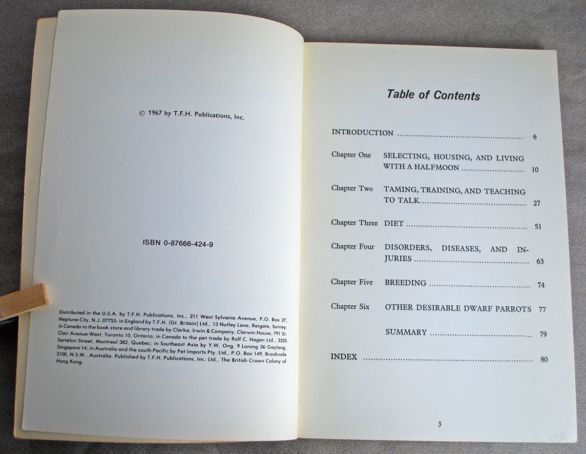 1967 Book Halfmoons & Dwarf Parrots by William Allen