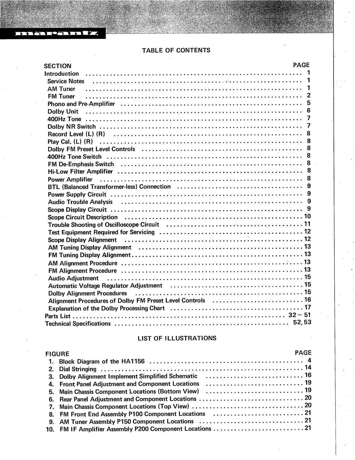 MARANTZ 4400 Stereo Receiver Service Manual – FRONT & BACK – XL FOLDOUT PAGES