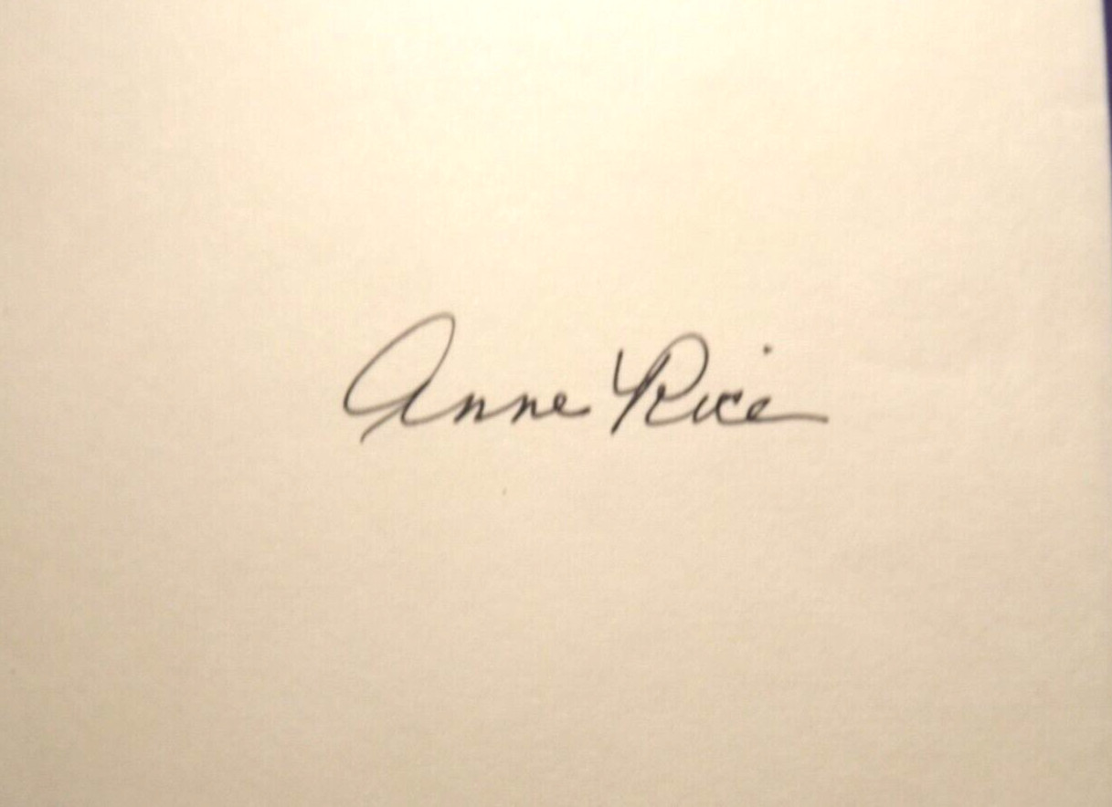 Anne Rice Interview With The Vampire (1976) HC.DJ. 1st. Ed. 2nd Prnt Signed Page