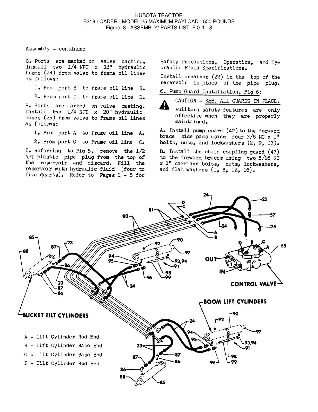 KUBOTA B219 Model 25 Loader Operators Manual – TOUGH WIRE BINDING – TOUGH COVERS