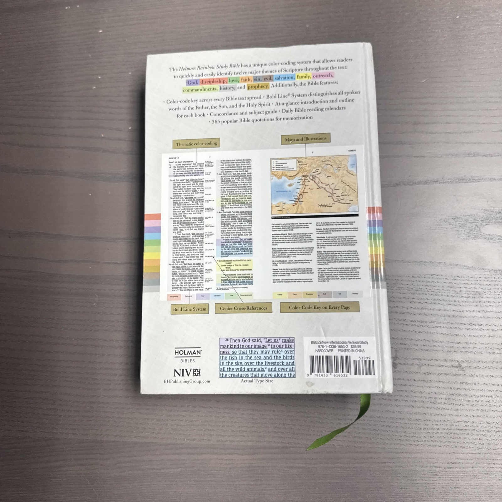Holman NIV Rainbow Study Bible Jacketed Hardcover Preowned