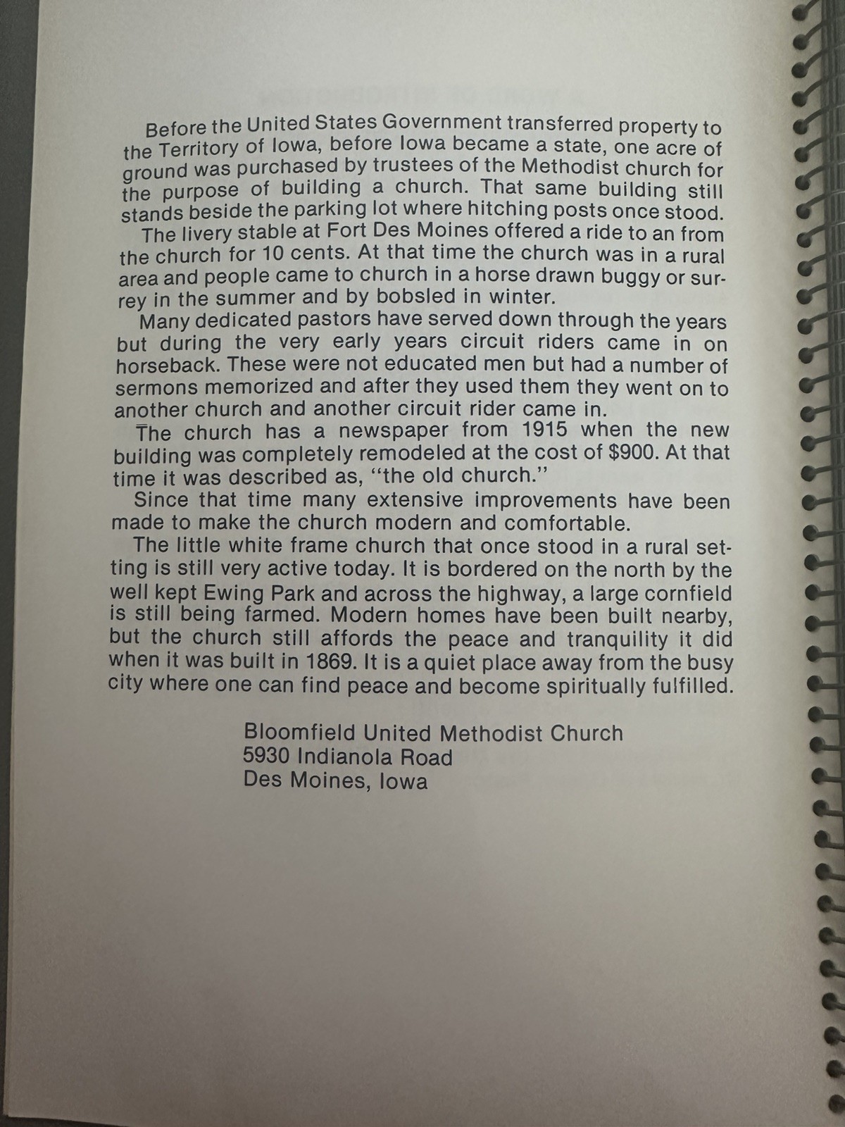 Vintage 1989 Bloomfield United Methodist Church Cookbook – Des Moines