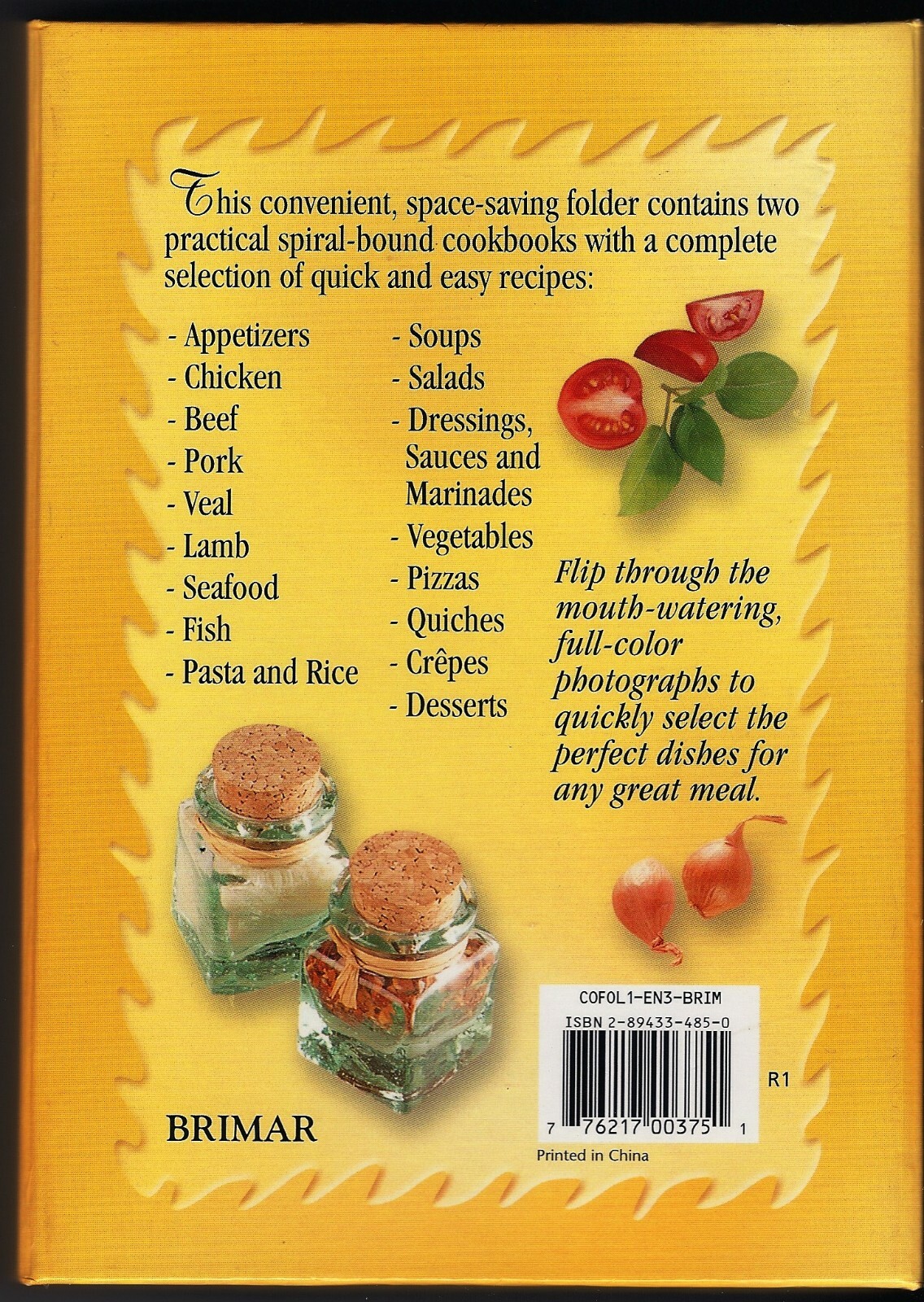 Quick Cuisine At Your Fingertips – Hardcover – Ring/Wire Bound – NEW