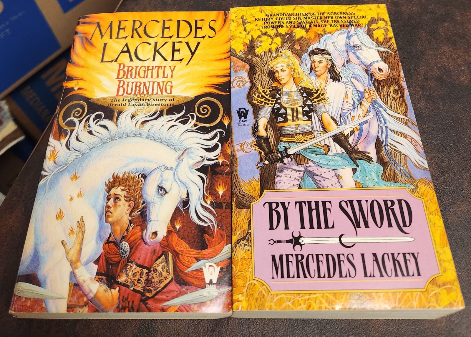 2 Valdemar by Mercedes Lackey Standalone Lot: Brightly Burning and By the Sword