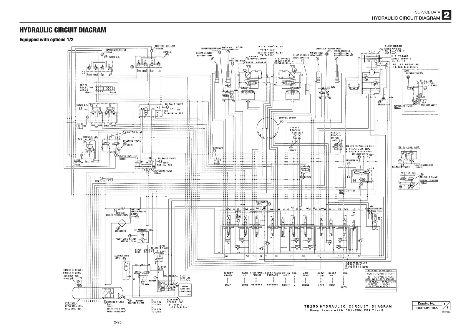 TAKEUCHI TB250 Excavator Workshop Manual – BINDER – COVERED – XL FOLDOUT PAGES