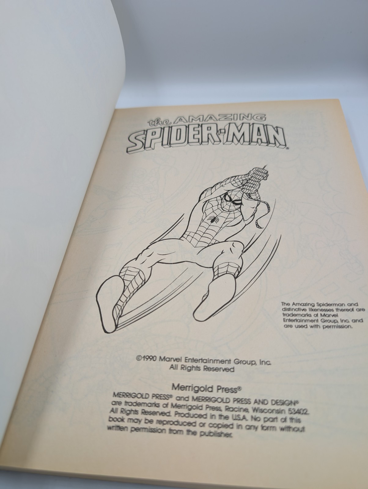 1990 Spider-man Coloring Book Merrigold Press 192 Pages – Unused RARE