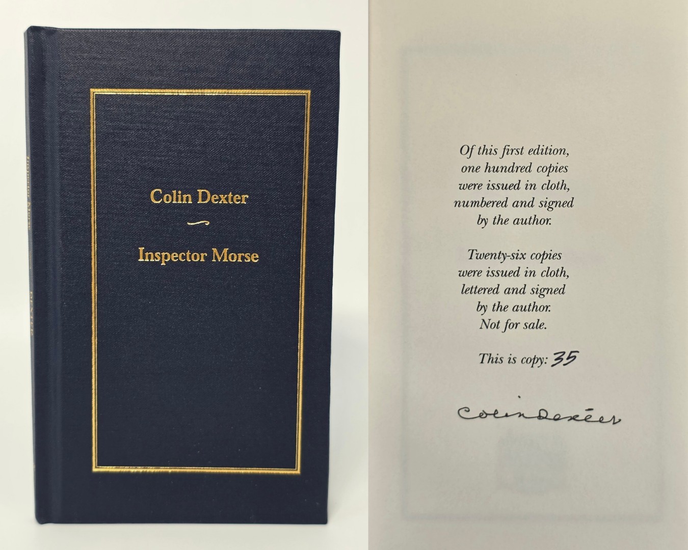 Collin Dexter SIGNED “Inspector Morse” Mysterious Profile 1st Ed Limited #35/100
