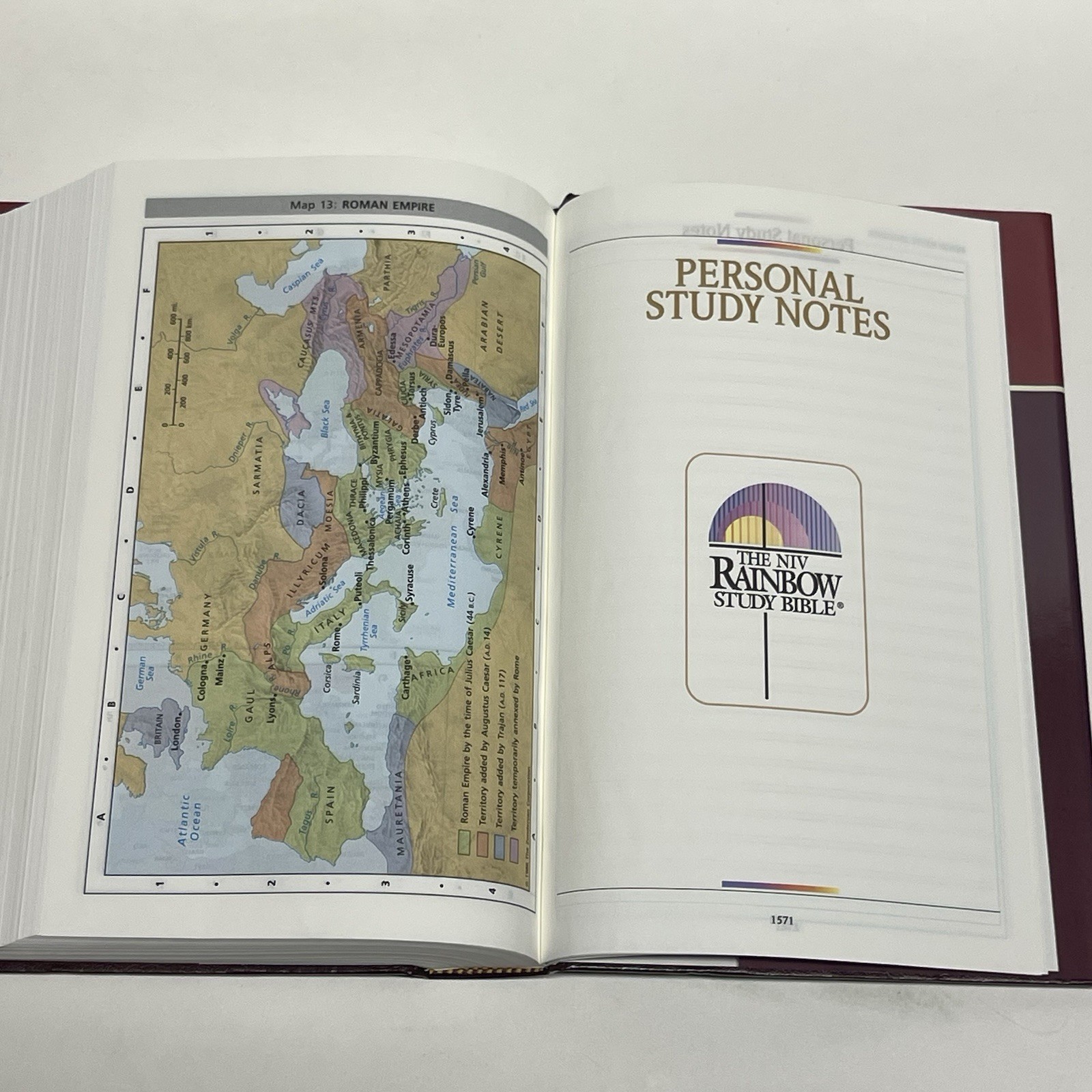 NIV Rainbow Study Bible New International Version Color Bold Line 1992 Hardcover