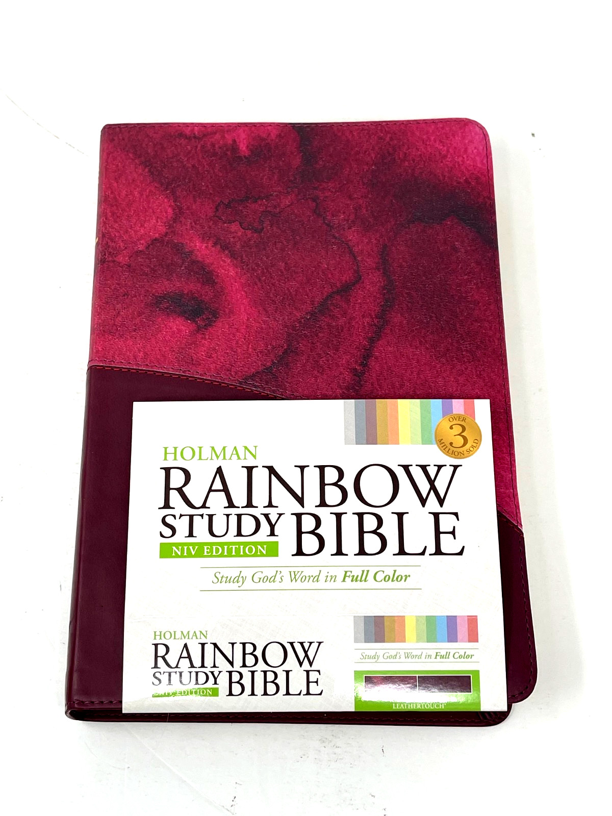 Holman Rainbow Study Bible 2015 NIV Red Watercolor Every Verse Color Code