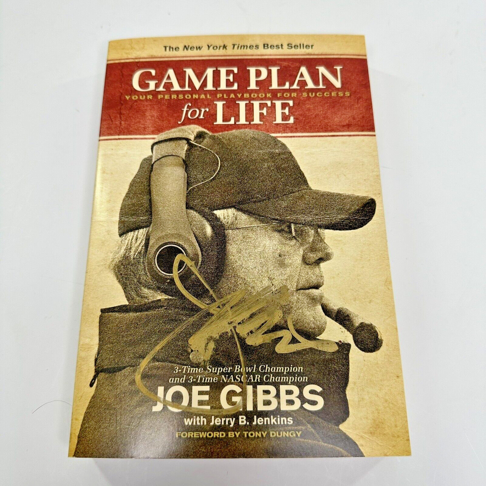 Game Plan For Life Joe Gibbs SIGNED Paperback Book NFL NASCAR Jerry Jenkins