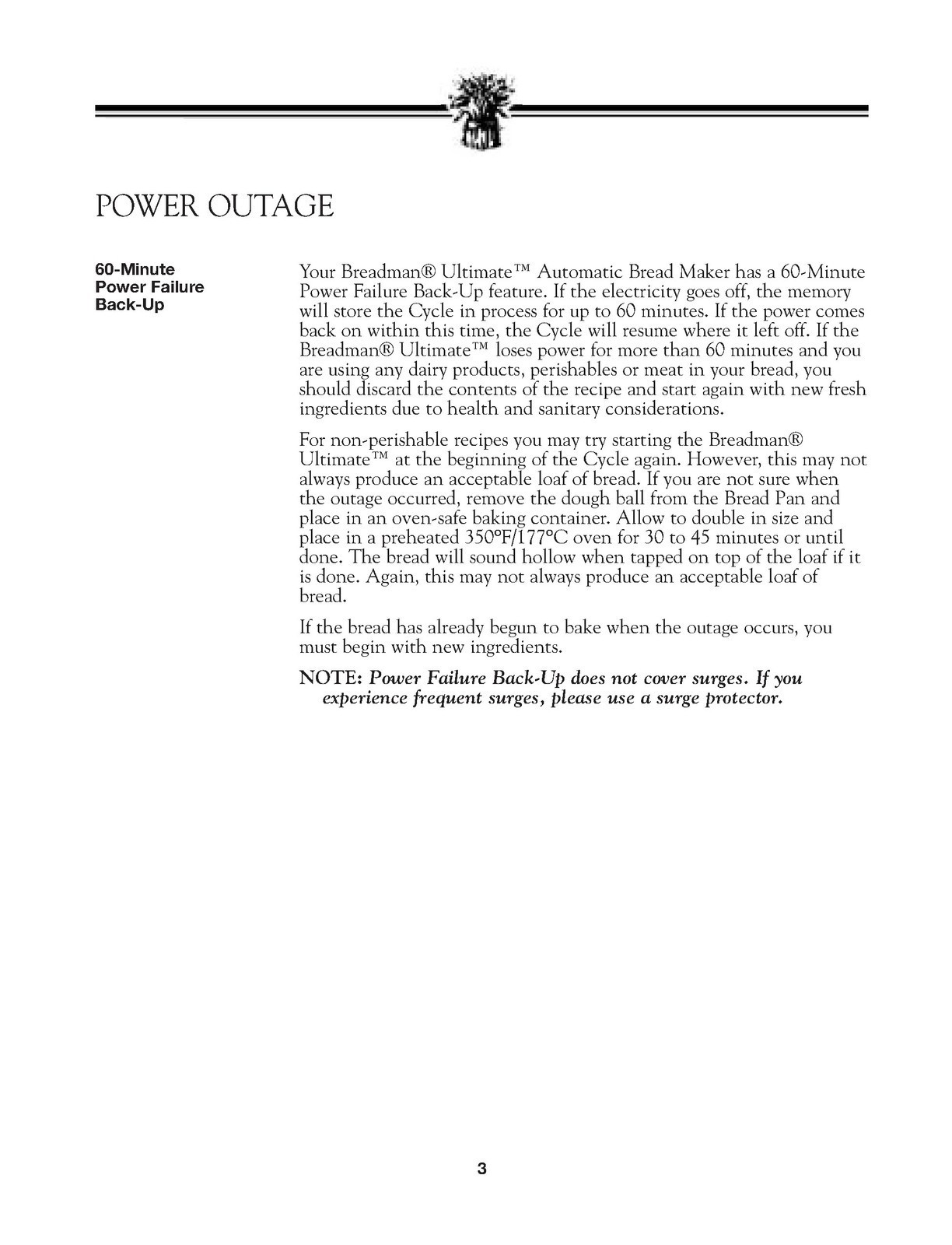 BREADMAN TR2200C Instruction Manual and Recipe Guide, BINDER – TOUGH COVERED