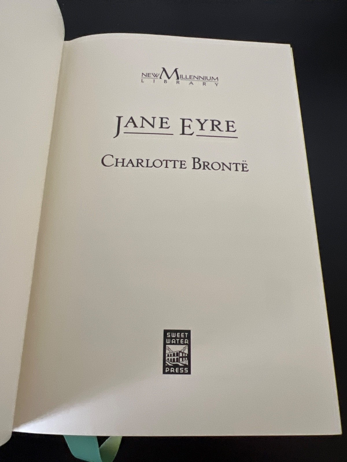 Jane Eyre by Charlotte Bronte Sweet Water Press 1998 Millenium Hard Cove Book