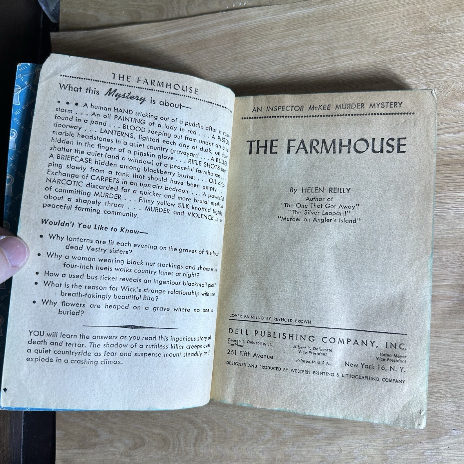 The Farmhouse Helen Reilly Dell Murder Mystery Mapback No. 397 Vintage Paperback