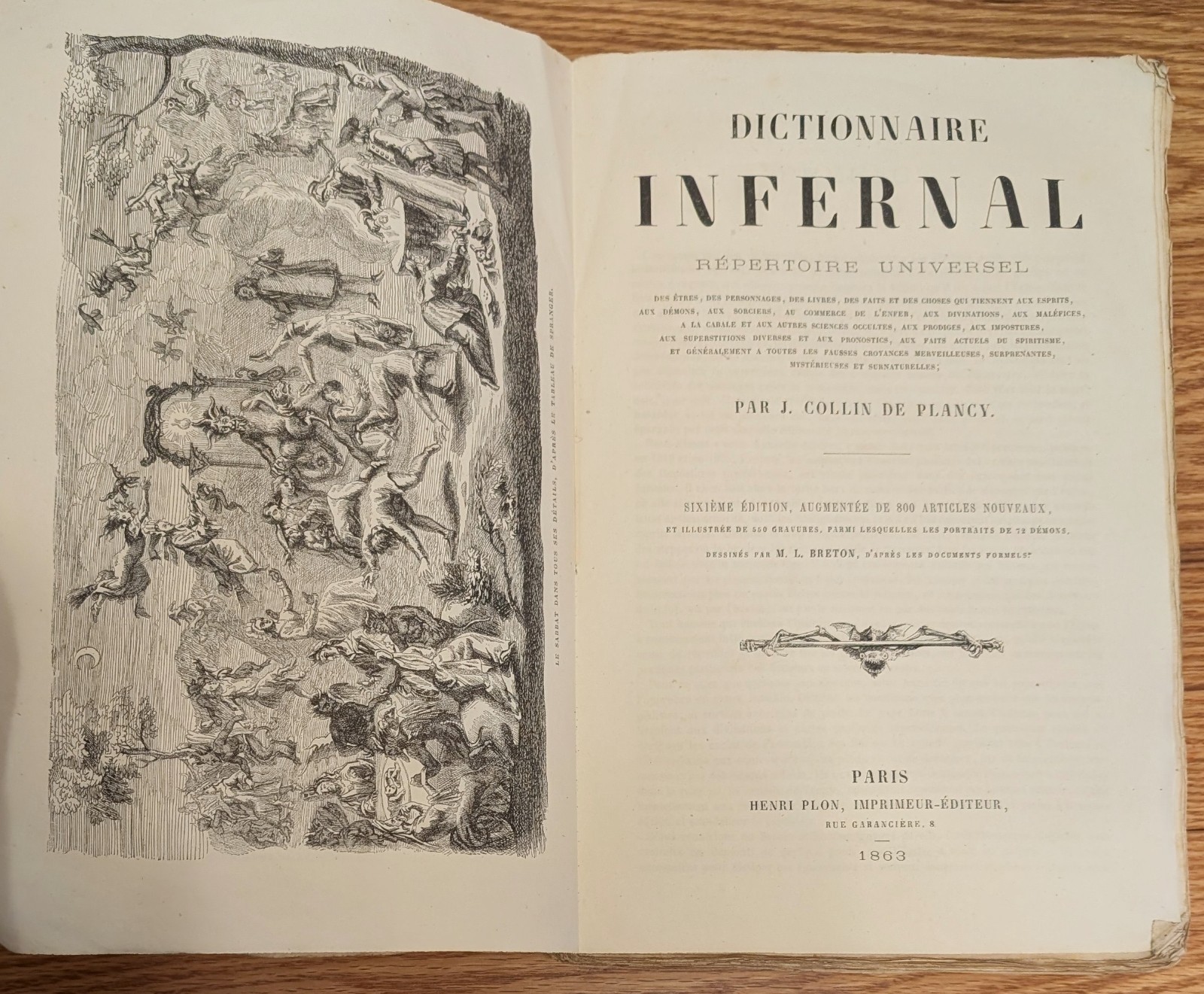 De Plancy Dictionnaire Infernal 1863 Original Illustrated Edition Occult Demons
