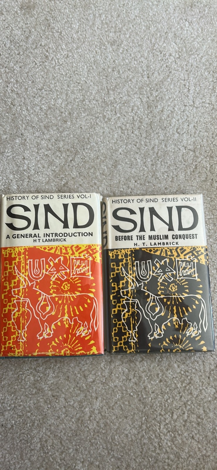 History of Sind Pakistan Vol I and II. HC 1973-75 HT Lambrick
