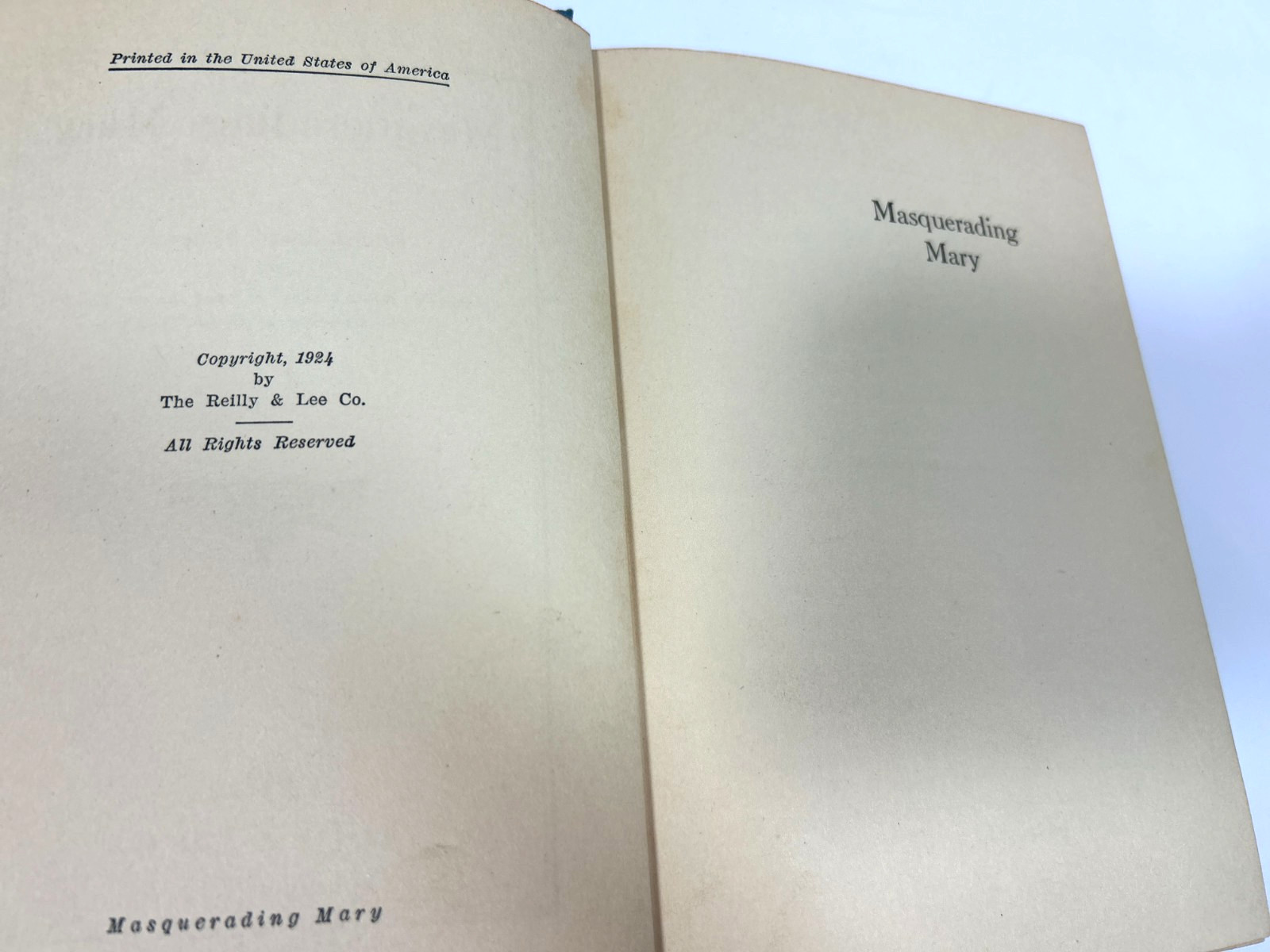 Masquerading Mary – Emma Sampson (Hardcover, 1924) Antique Book