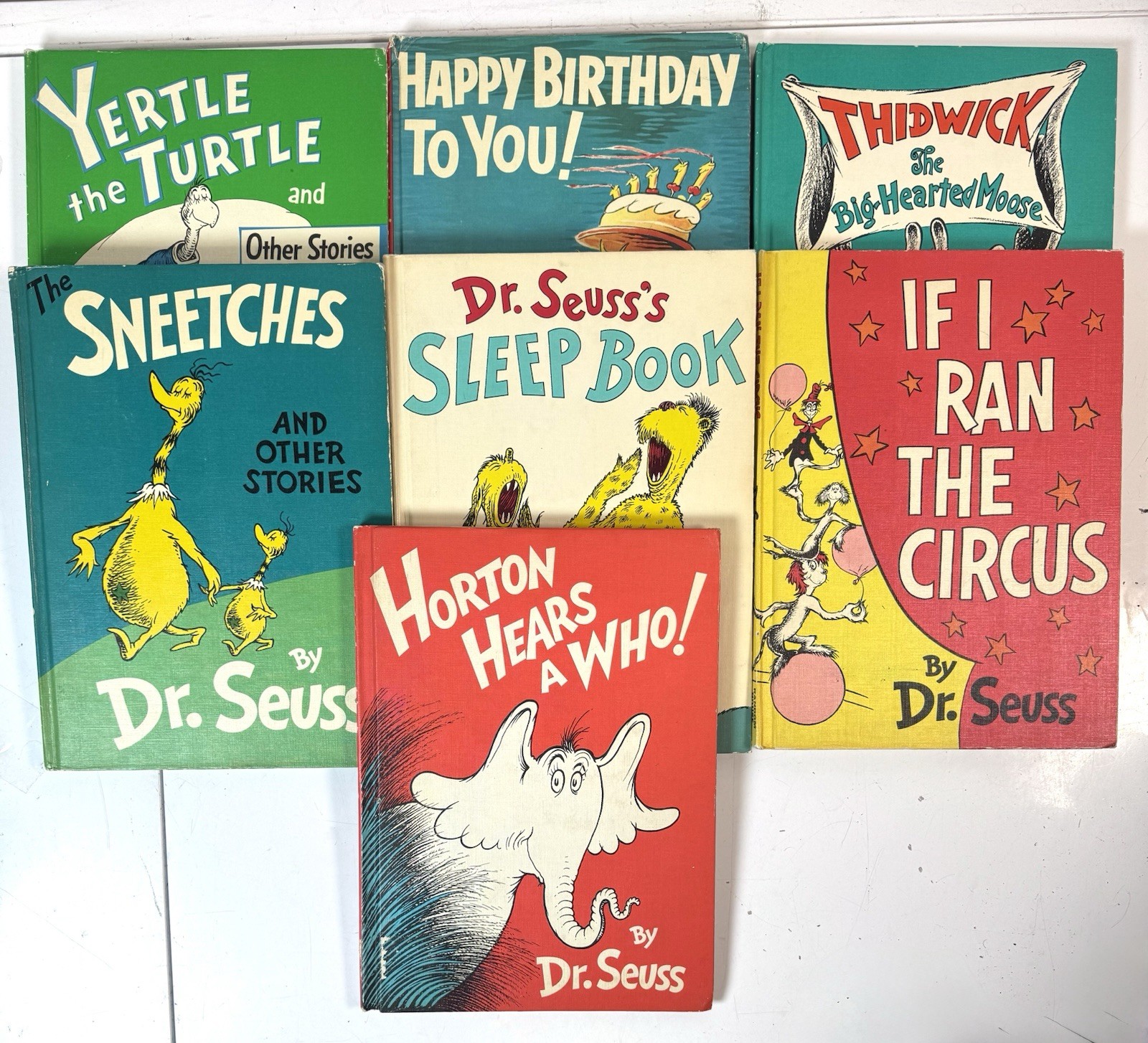 Lot of 7 Dr Seuss Book Club Edition HC Large Size 8.25×11.25” 1947-1959